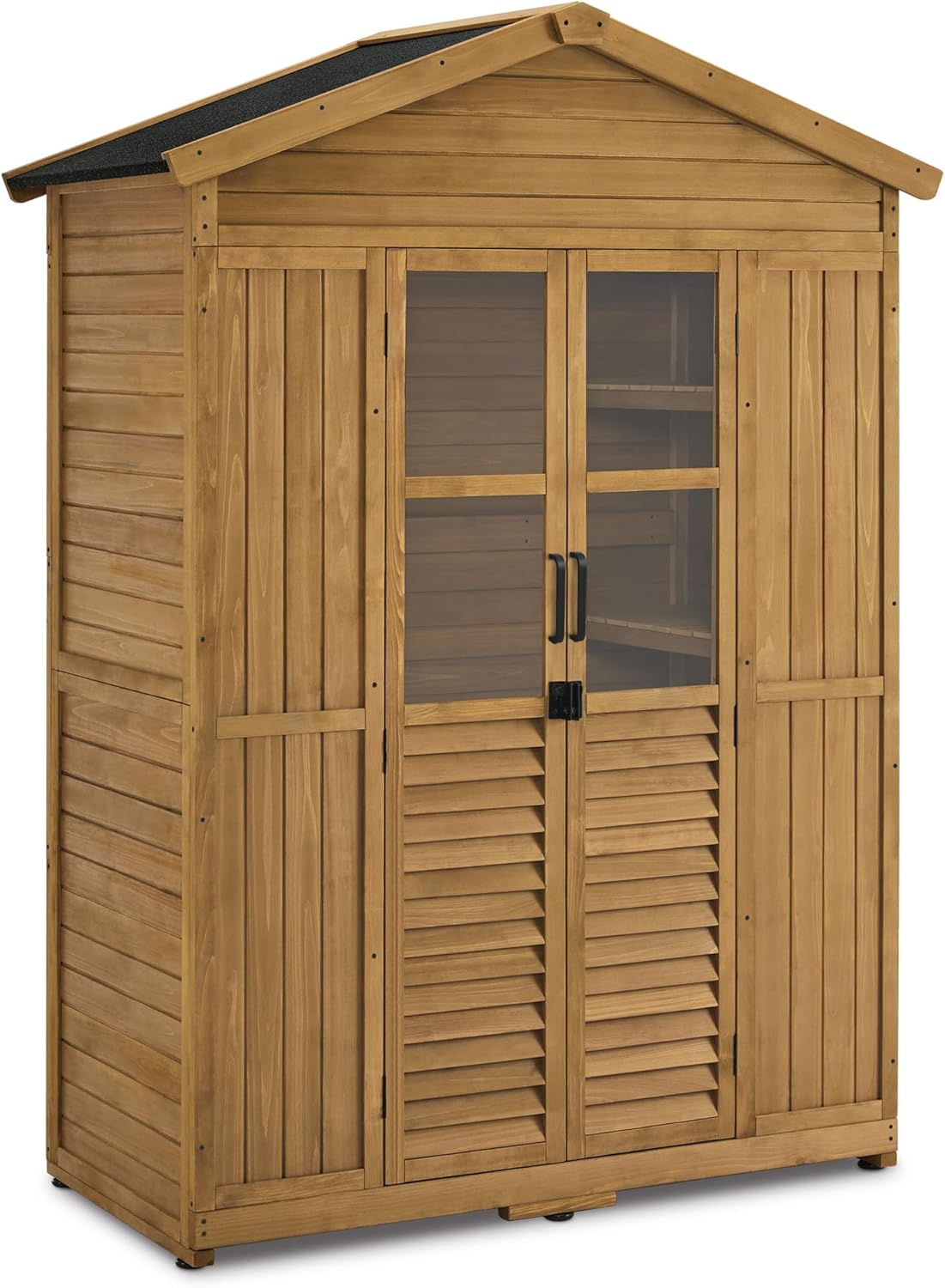 Casetta da giardino, 74×143×200 cm (natura), M armadio da giardino in legno resistente alle intemperie, MCombo