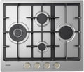 Piano cottura, Acciaio Inox, YLG 60 RFX A Gas 60 cm, 4 Bruciatori 1 Doppia Corona, Griglie In Ghisa, Manopole Frontali, De'Longhi