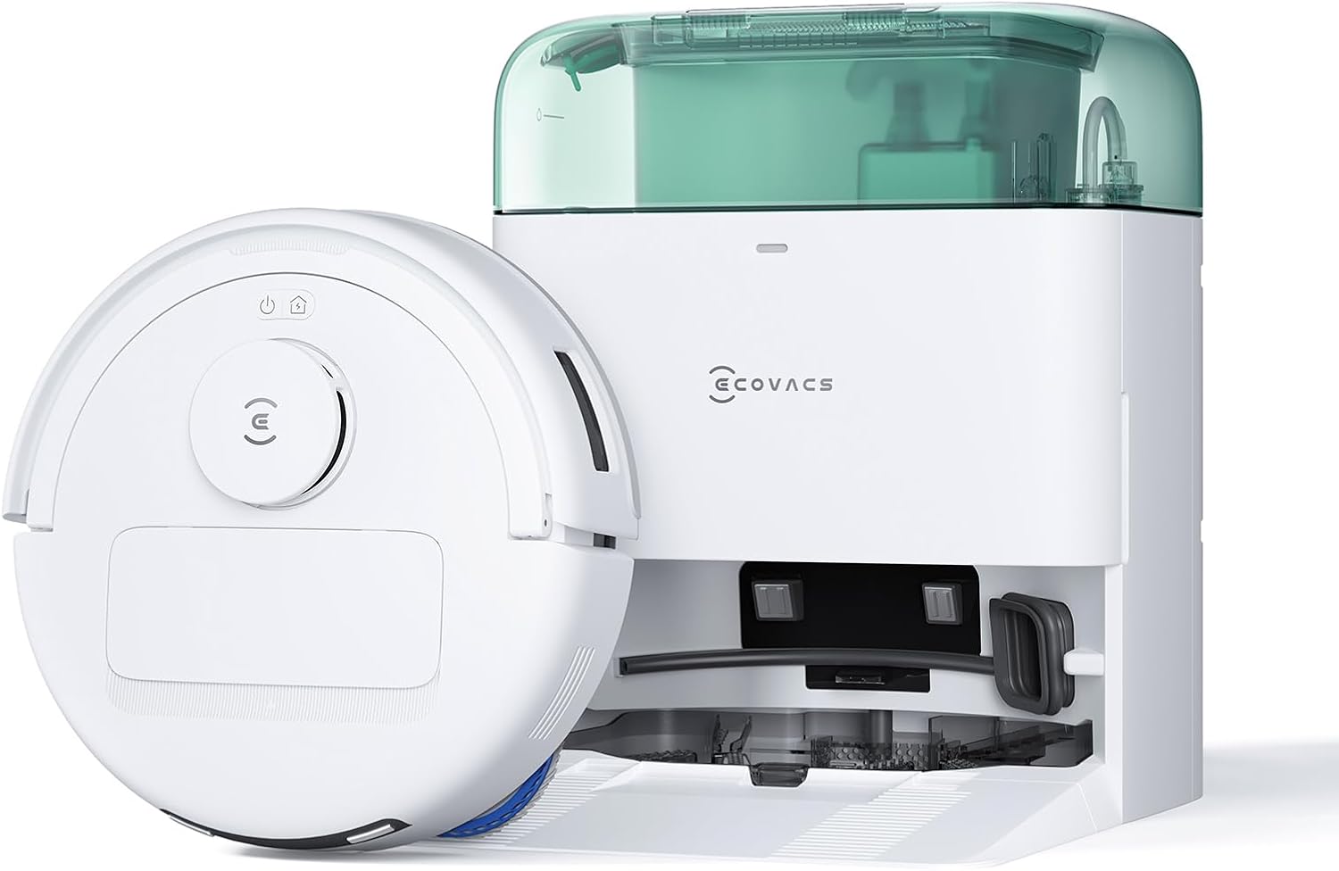 ECOVACS Robot aspirapolvere, 9000 Pa, ZeroTangle 2.0, TrueMapping 2.0, Asciugatura ad Aria Calda 45°C, DEEBOT MINI Lavapavimenti, Verde