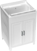 Lavandini di lavanderia e pluriuso, : Mobile lavatoio in resina di PP, Facile da montare, Vasca Resistente agli acidi di uso comune, Adventa 50P