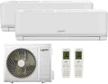 Climatizzatore split, Plus Condizionatore Climatizzatore Dual Split 9000 + 9000 BTU, Due Unità Interne e 1 Unità Esterna, Wi-Fi, GREEN ELECTRIC R32