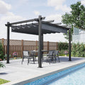 Devoko UV50 Gazebo, Pergola 3x4, Esterno Resistente, Pergolato da Giardino +, Pergola Bioclimatica per Arredo Giardino Terrazzo, Nero