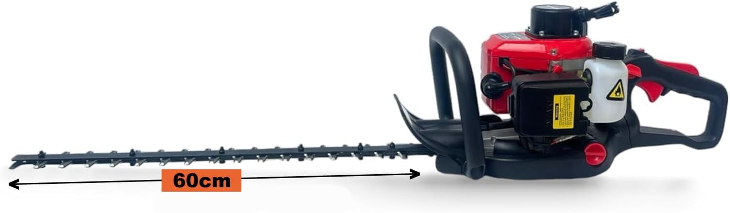 GrecoShop Tagliasiepi, a Scoppio 43cc – Motore 2 Tempi, Lame Doppio Taglio 60 cm, Manico Girevole, Leggero e Maneggevole, Ideale per Giardinaggio