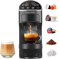 CAPXSNOB 5-IN-1 Macchina da caffè, Dolce Gusto, Lavazza A Modo Mio, Touch LED, Cialde ESE 44 e Macinato, 20 Bar, 1,2 L, Auto-Adattivo