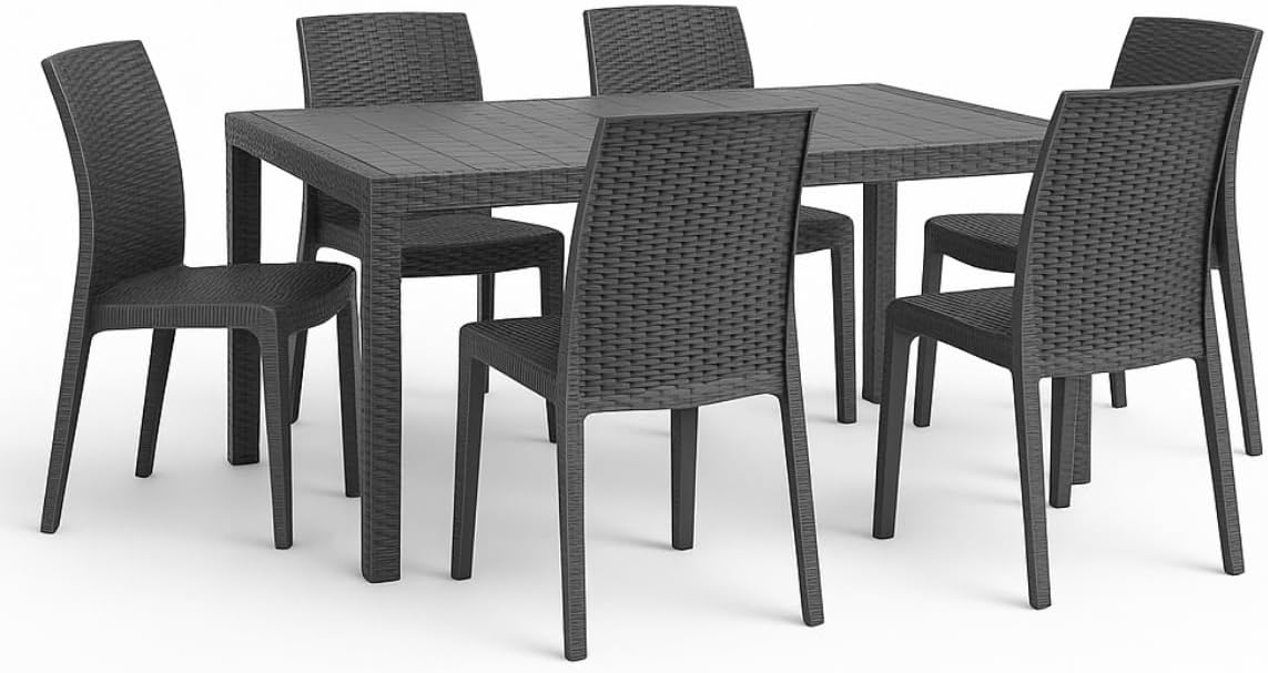 Set da pranzo, Tomaino, terrazzo (nero)