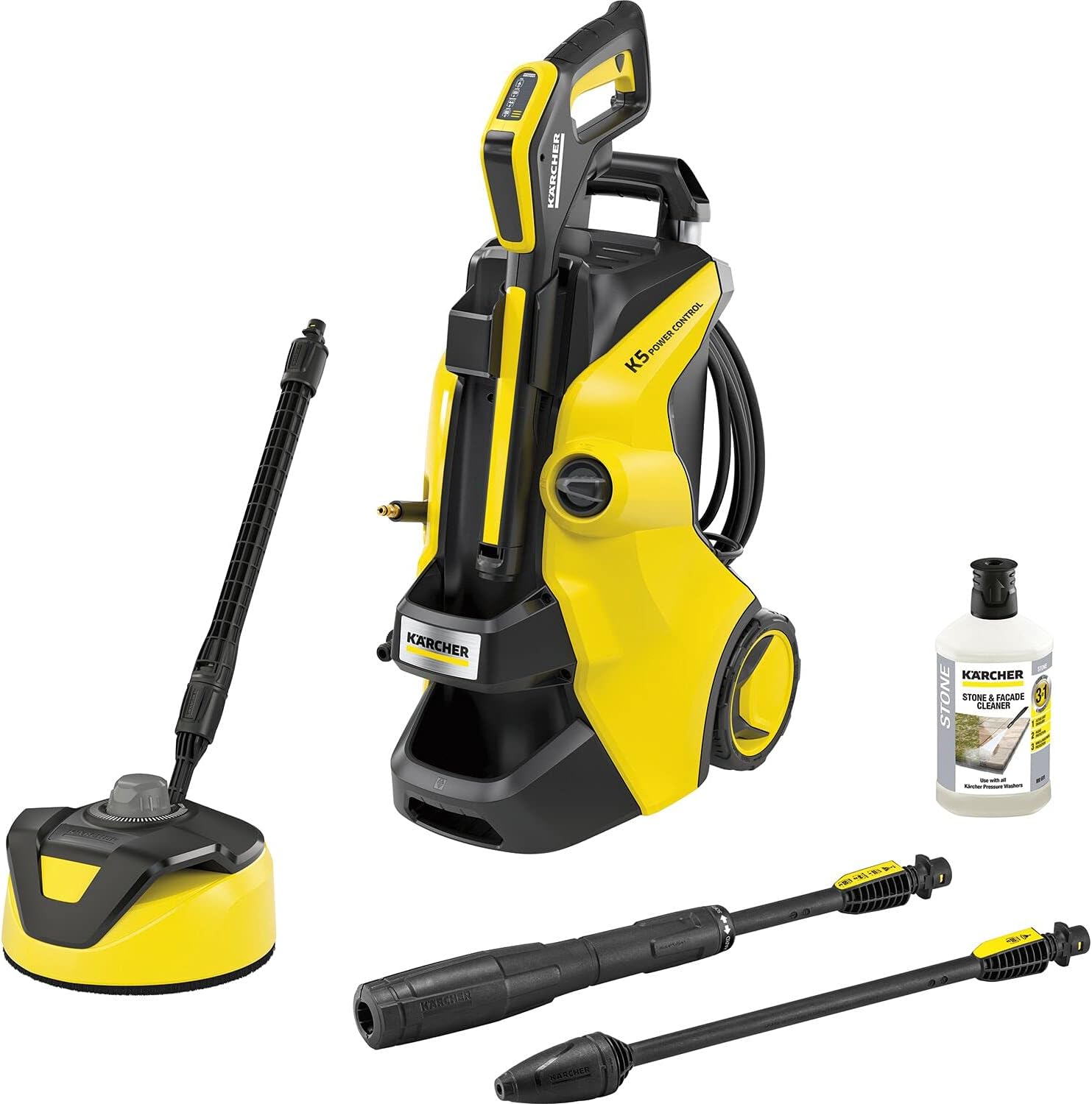 Idropulitrice, K 5 Power Control Home - ad Alta Pressione con Lavapavimenti, 145 bar, 3 accessori e pistola LED, Giallo, Nero, KÄRCHER